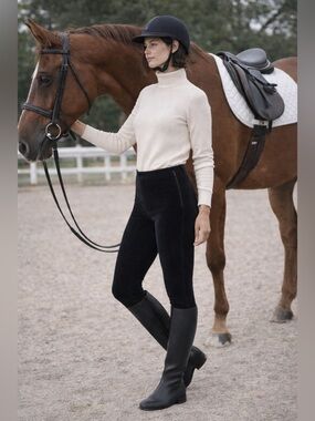 Tory Burch Billet Legging Corduroy Black Sz 29 High Rise Equestrian Pants